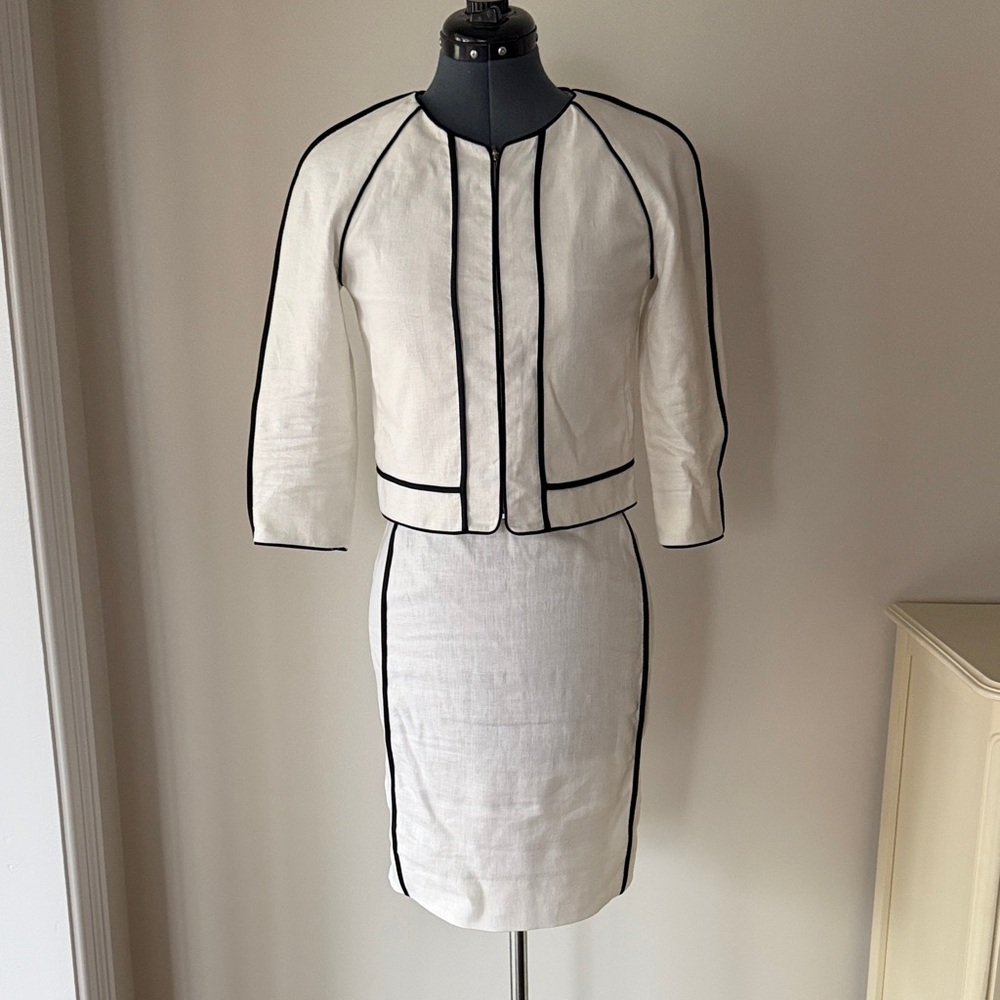 J. Crew White and Black Skirt Set